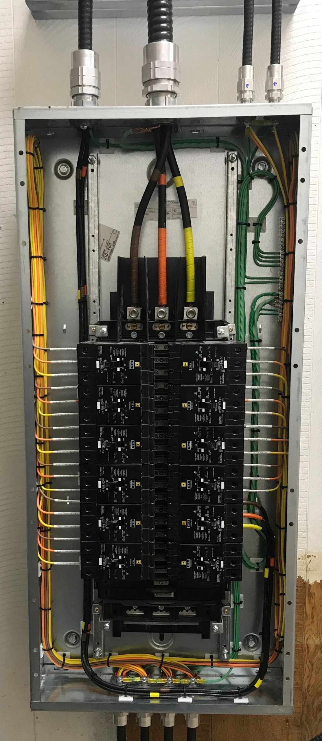 Open electrical breaker panel
