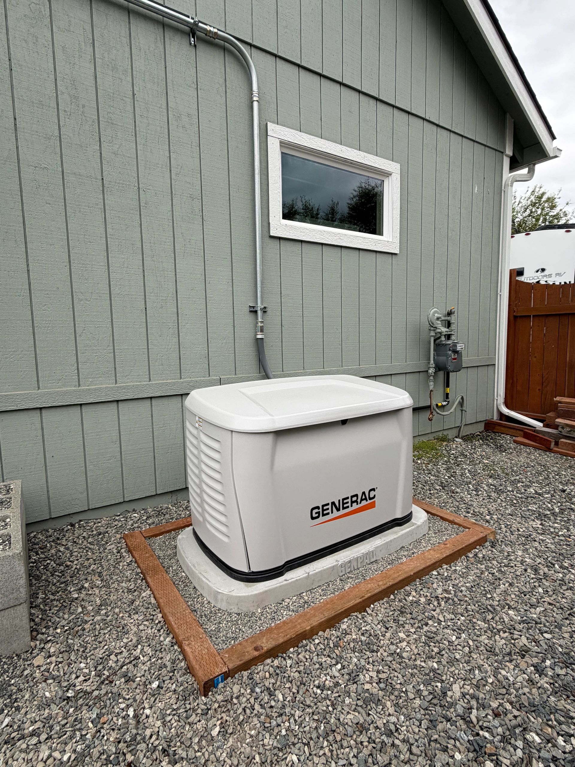 Whole-home backup generator installation