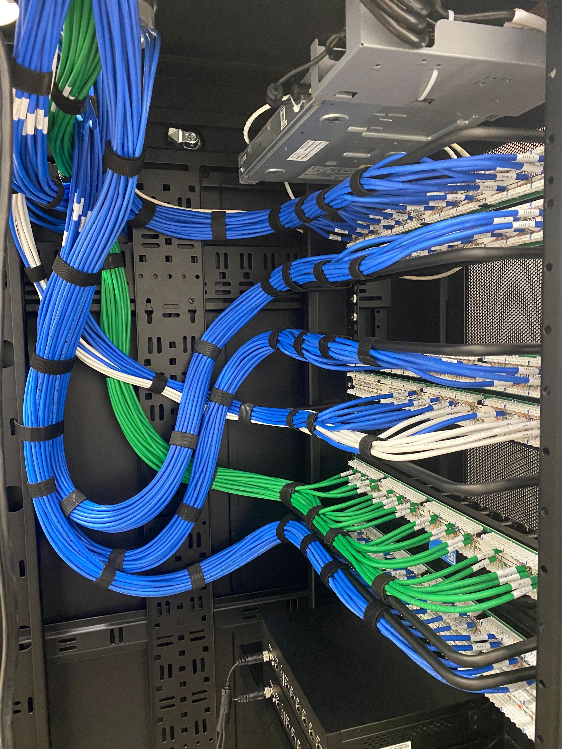 Network server rack cabling