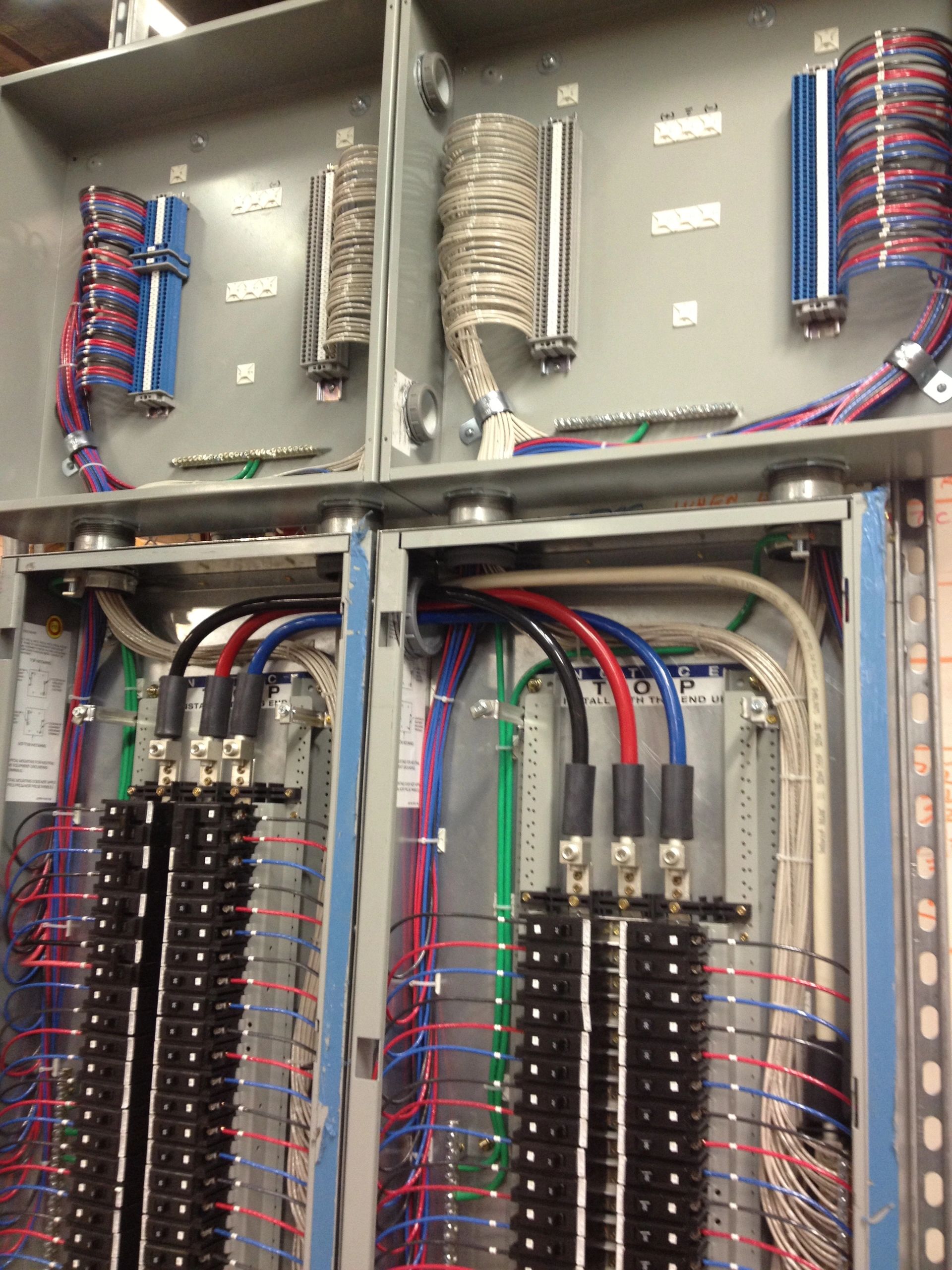 Electrical control panels with routed wiring