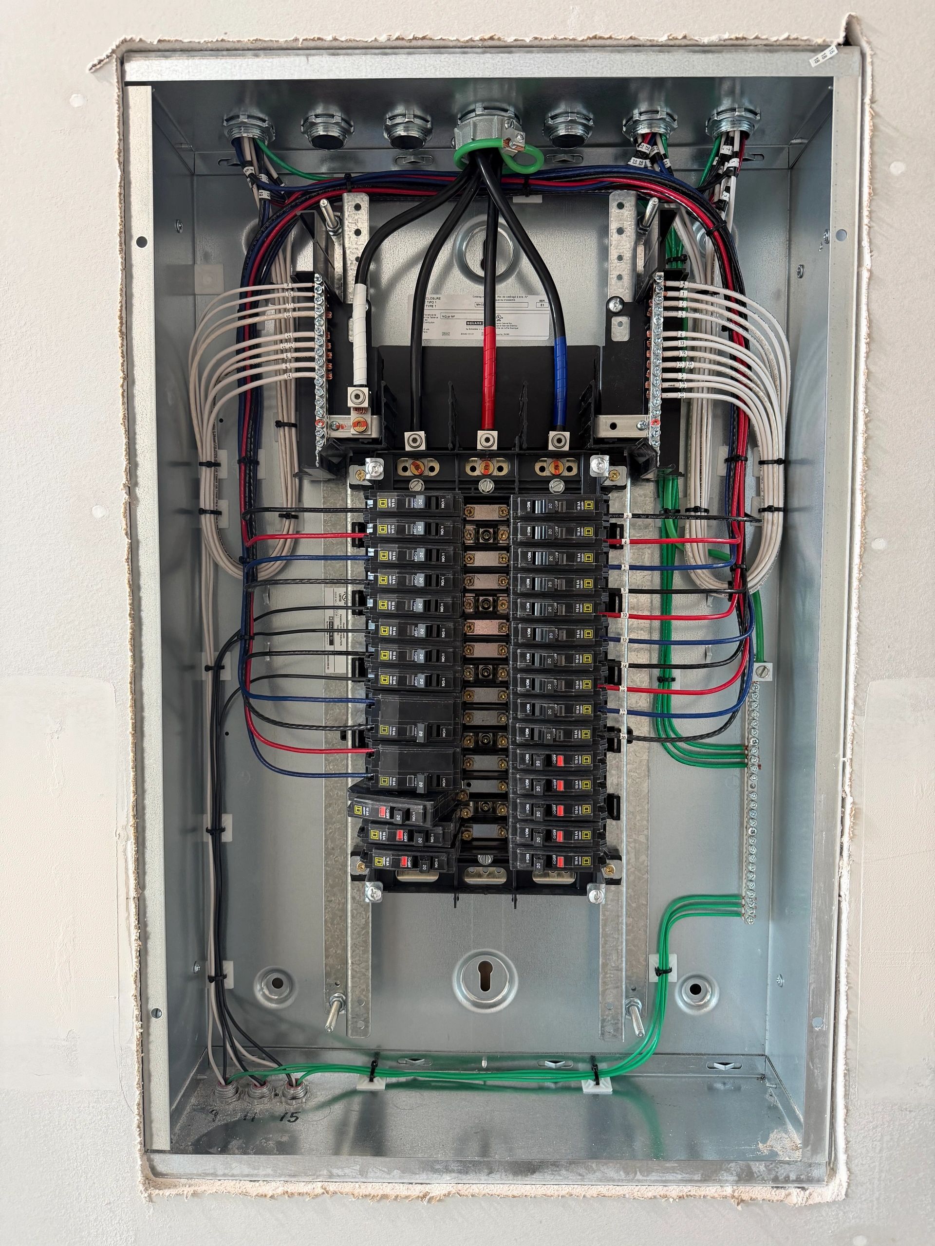 Residential electrical breaker panel